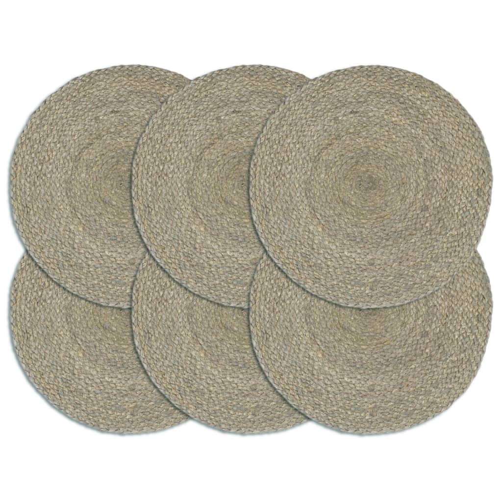 vidaXL Napperons 6 pcs Gris...