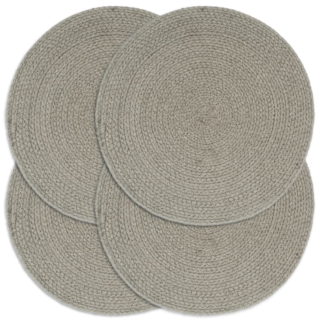 vidaXL Napperons 4 pcs Gris...