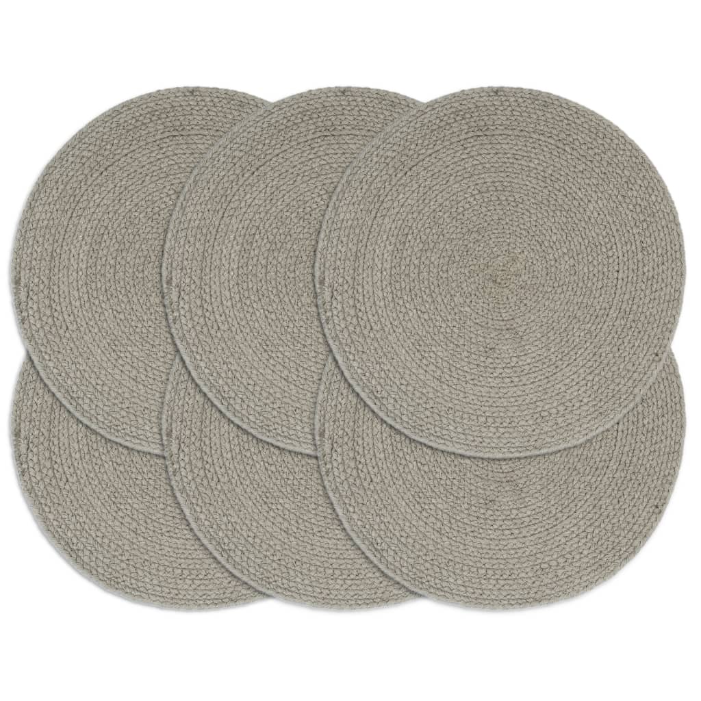 vidaXL Napperons 6 pcs Gris...