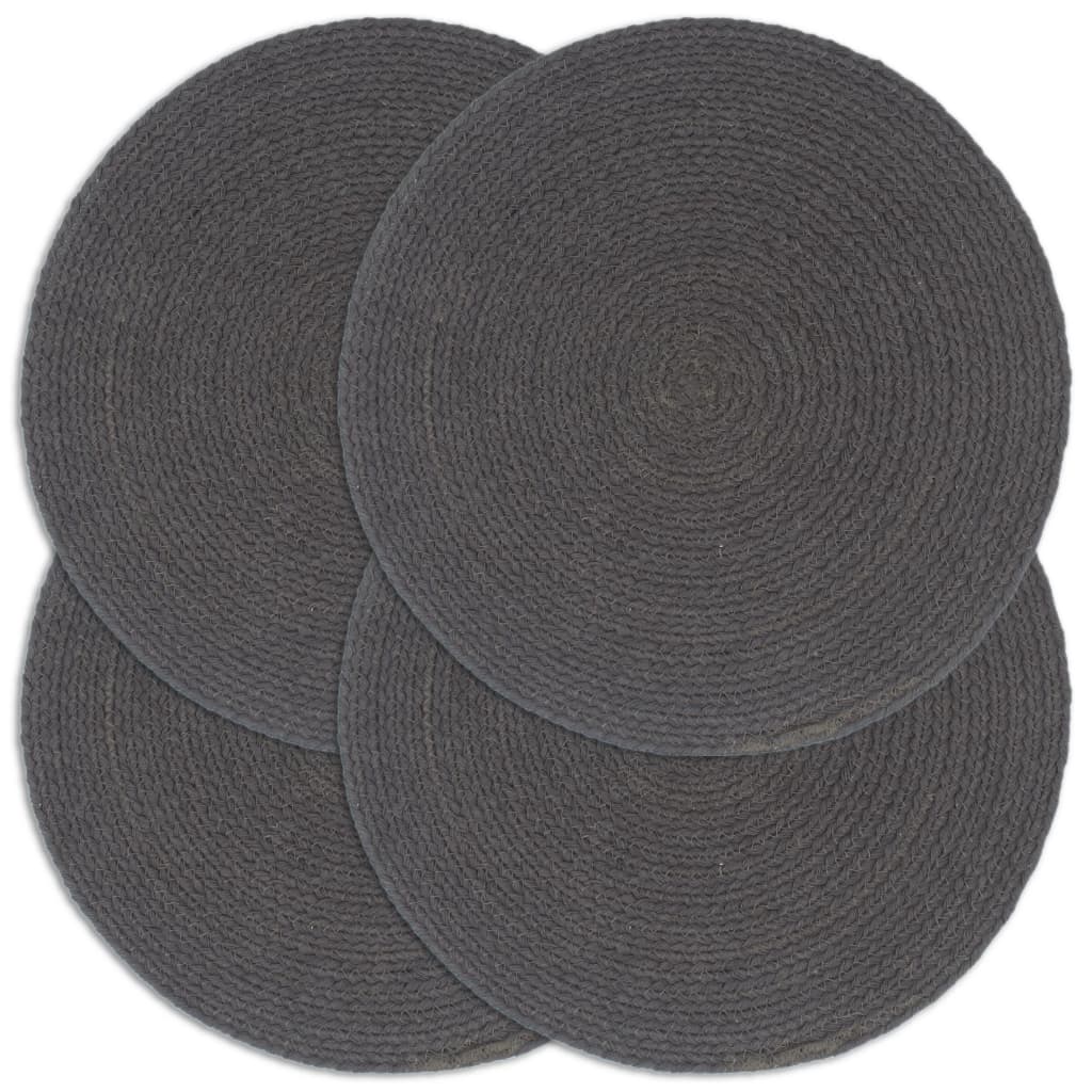 vidaXL Napperons 4 pcs Gris...