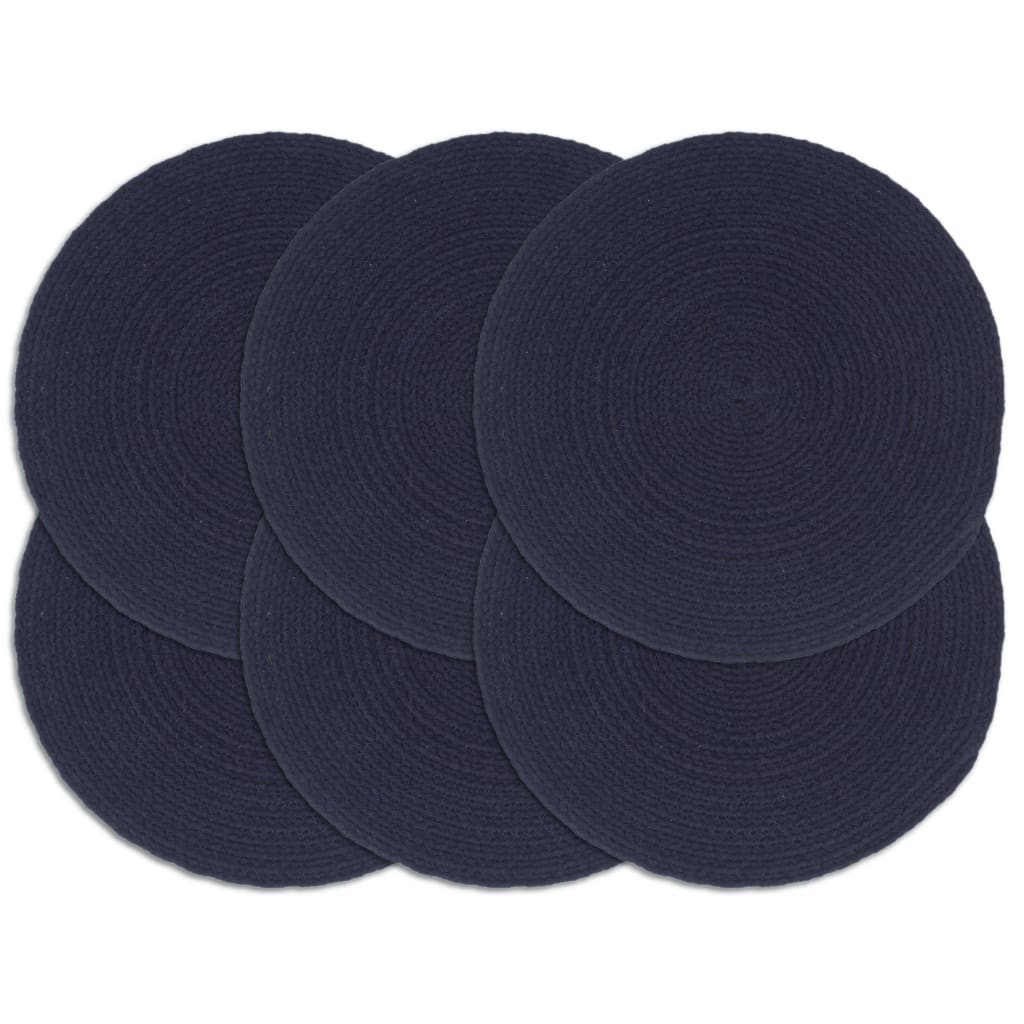 vidaXL Napperons 6 pcs Bleu...